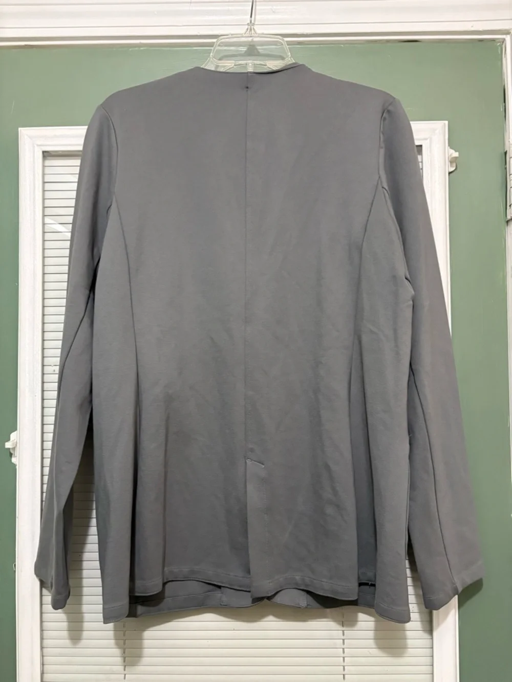 NWT Peach Women’s Storm Gray Ponte Power Blazer Gym Career Size Large